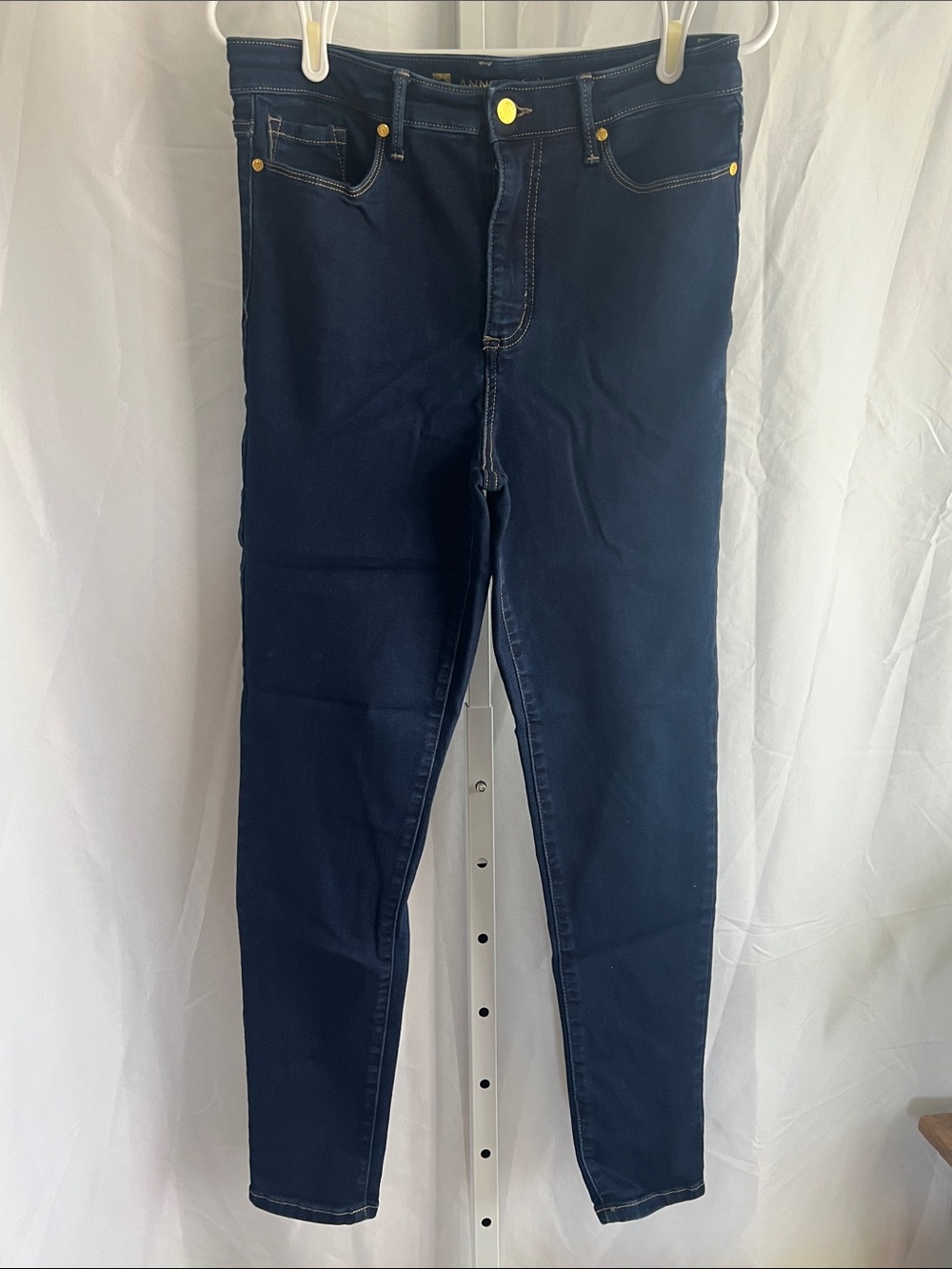 Anne Klein Dark Blue Skinny Jeans High Rise Skinny